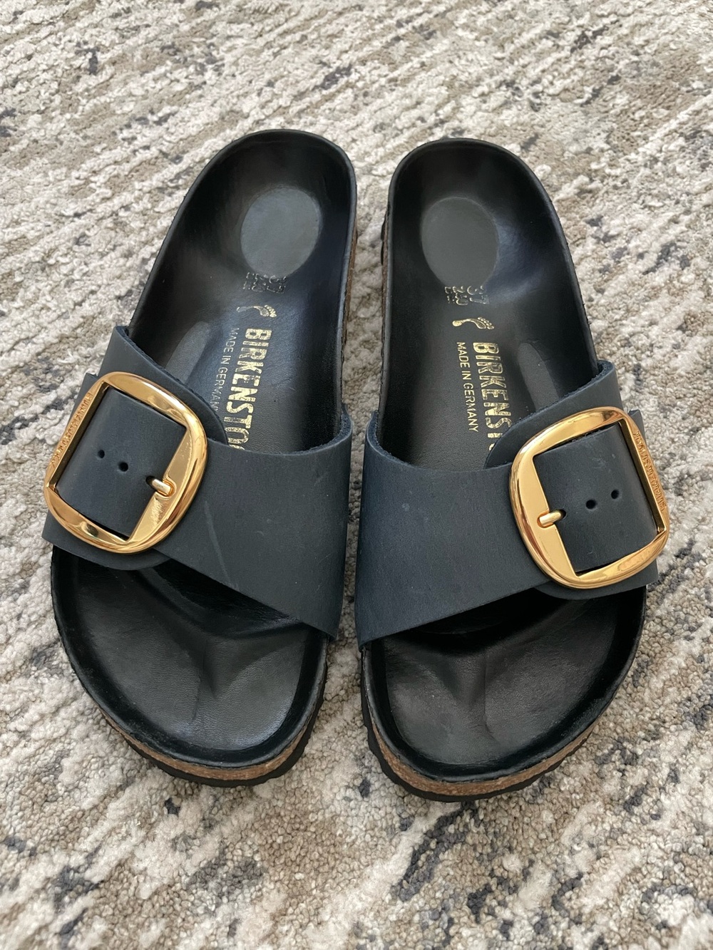 Birkenstock Madrid Big Buckle Navy Blue Sandals Size 37